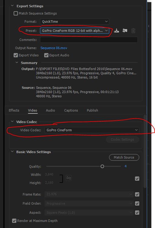 Solved Exporting Mov File At P Adobe Community